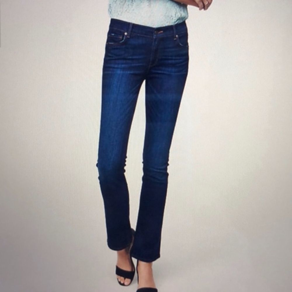 LOFT low rise modern boot cut dark denim jeans NWT